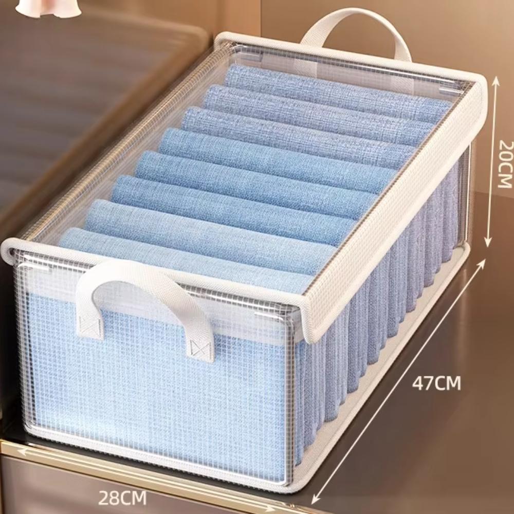 1 Piece PVC Foldable Organizers Transparent Waterproof Stackable Storage Bin for Clothes Quilts Dust-proof Drawer Storage Basket