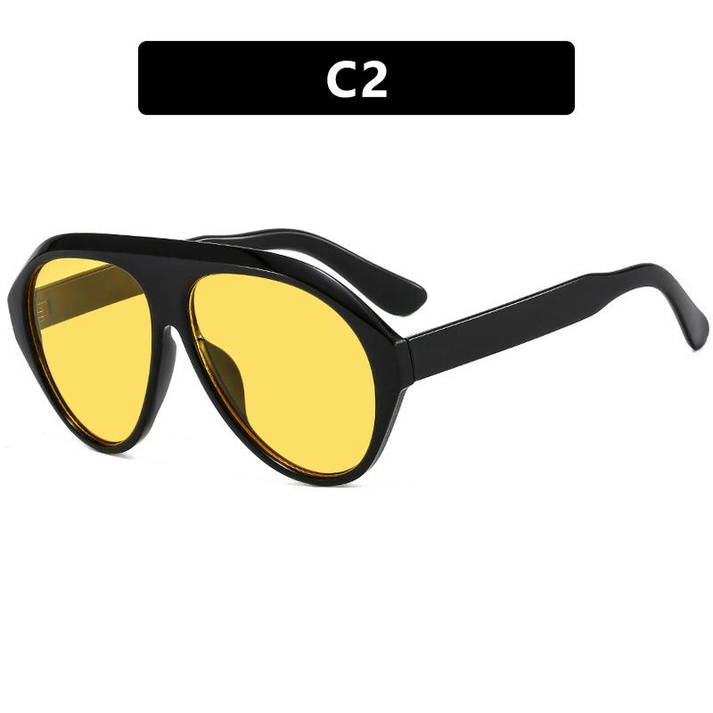 Oversized Yellow Pilot Sunglasses Women Vintage Big Sun Glasses Female Fashion Ladies Shades Men Uv400 Eyeglasses