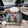 1pc, 2D Flat Printing, Tissue Box with Colorful Love Birds On Branches Pattern Printed Tissue Box, Suitable for Bathrooms, Living Rooms, Bedrooms, Dre