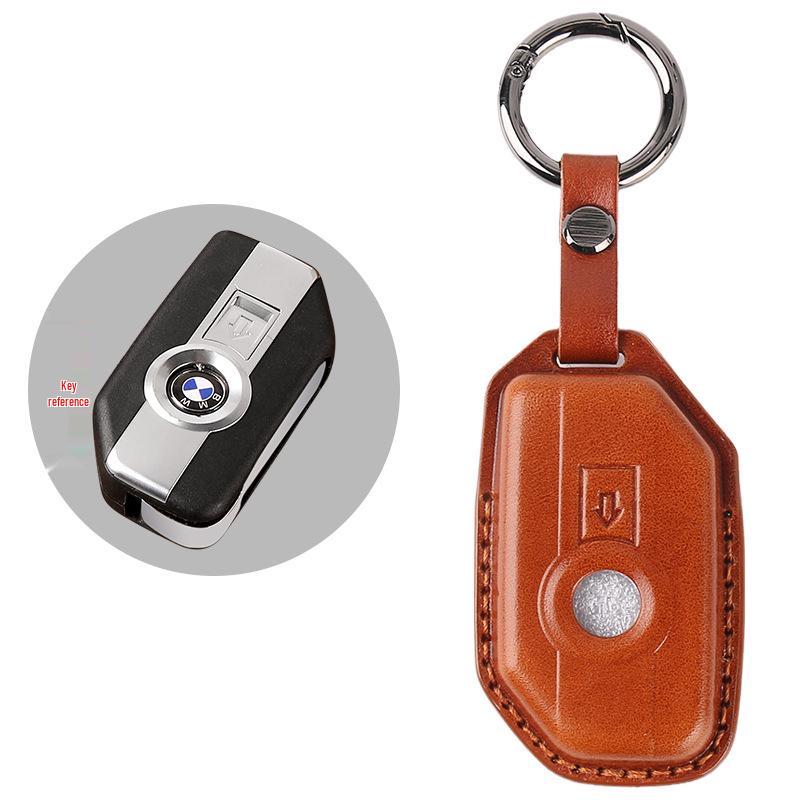 BMW Motorcycle Key Case for R1250GS ADV, C400GT, and 750GT - Cowhide Leather Key Bag with Buckle