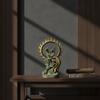 Mythical Bird Figurine with Mist Base AntiqueStyle Statue GoldenHuedToned