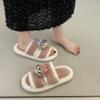 Autumn and winter cute cartoon plush warm home indoor cotton slippers women's one-word non-slip fluffy slippers women's winter