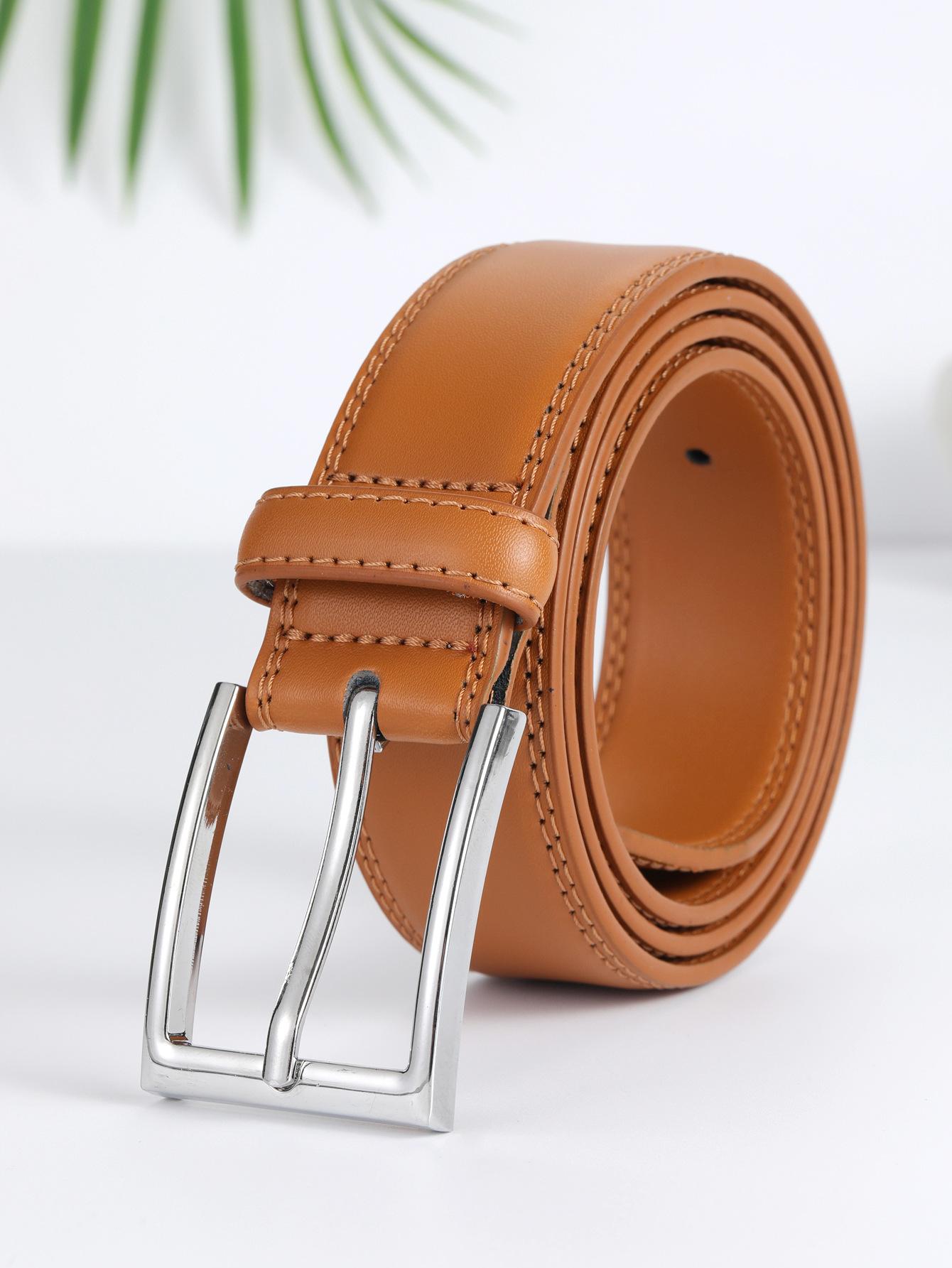 

Ремень из кожи с пряжкой для бизнеса и отдыха, мужской кожаный ремень, легкий роскошный ремень из коровьей кожи 110cm верблюд