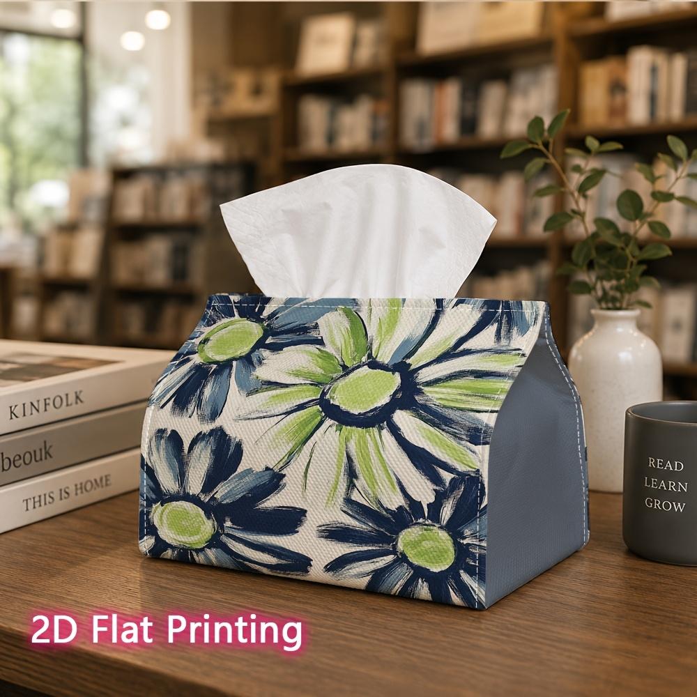 1pc, 2d Flat Printing, Tissue Box Floral Pattern Printed Tissue Box, Suitable for Home, Car, and Party Decoration Tissue Holder, Perfect for Christmas