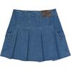 New MLB New York Yankees Denim Short Skirts Women's Blue 3FDSB0153-50INS