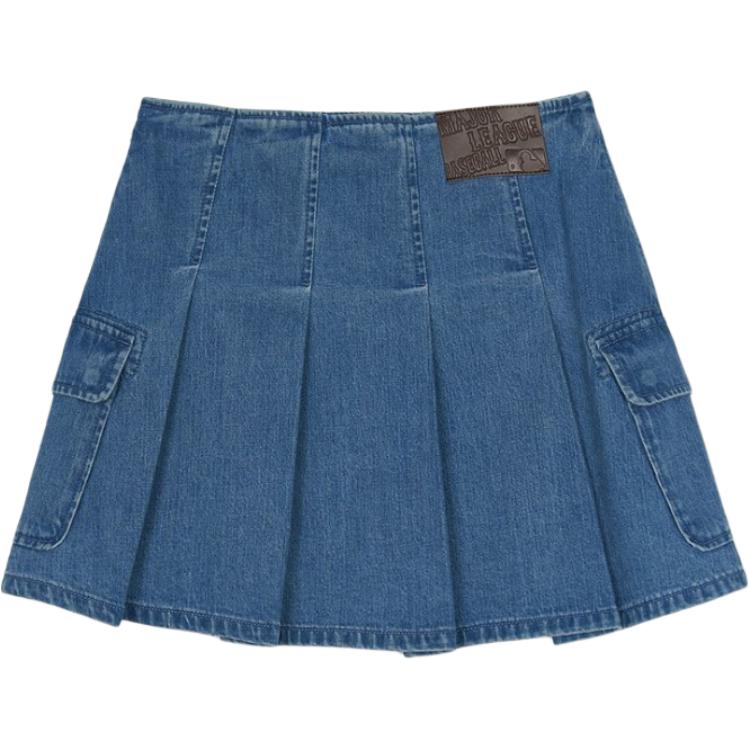 New MLB New York Yankees Denim Short Skirts Women's Blue 3FDSB0153-50INS