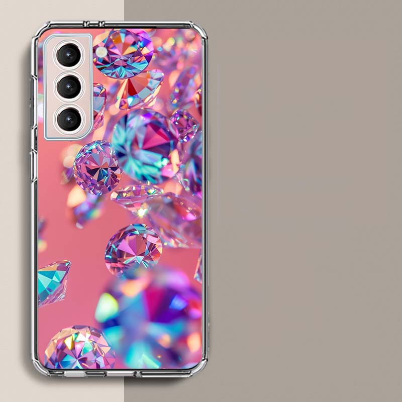 Coque de téléphone avec pierres précieuses en diamant brillante et éblouissante pour Samsung Galaxy S25 Edge S24 S23 FE S21 S20 S10 Plus S22 S26 Ultra Cover Cl
