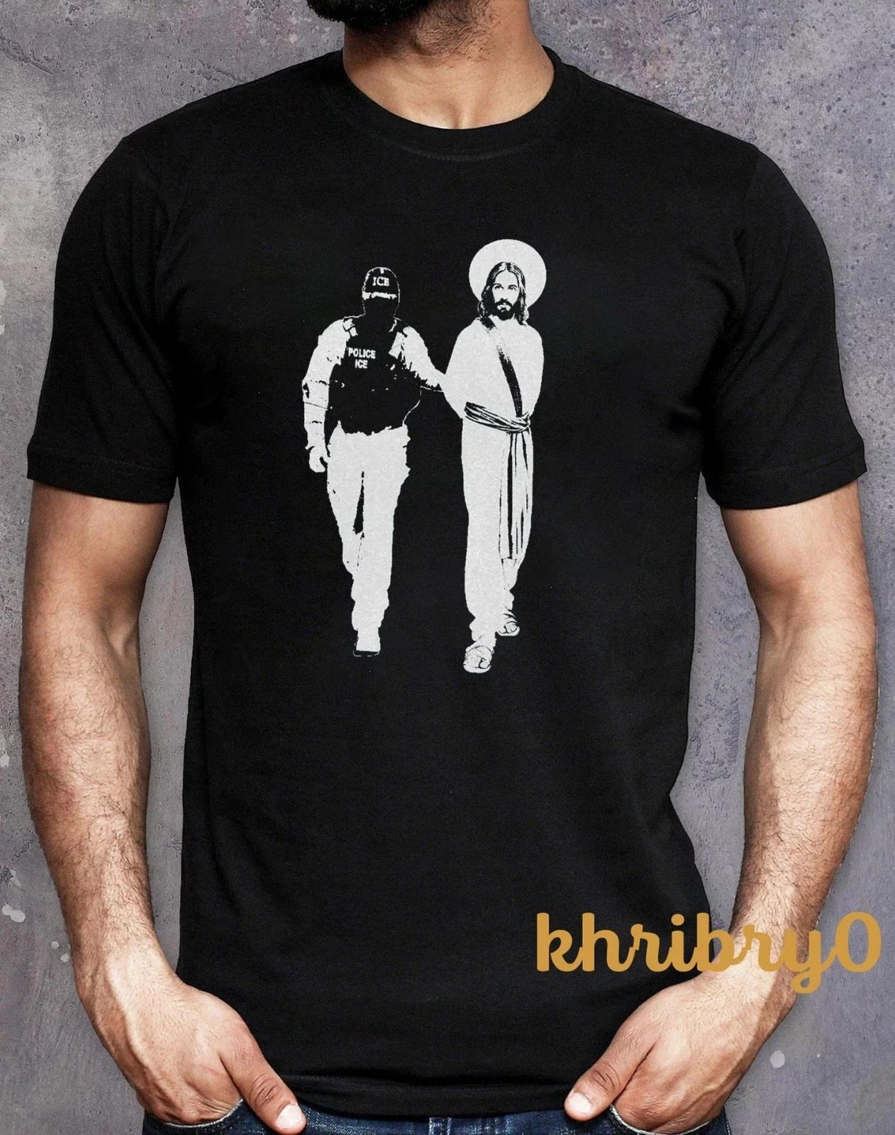 Anti ICE Jesus Arrested Political T-shirt S