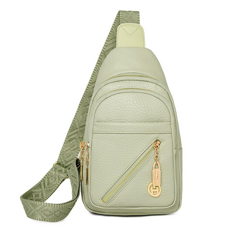 

Chest Bag PU Shoulder Bag Retro Women s Crossbody Bag зелений