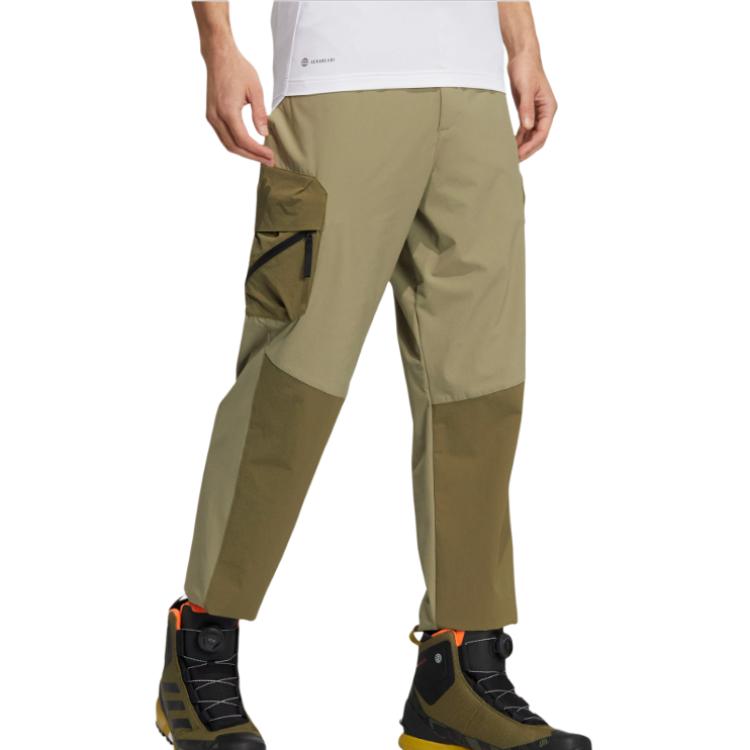 Adidas Logo Print Mid-Rise Straight-Leg Sports Pants Men Pants Green HN2054