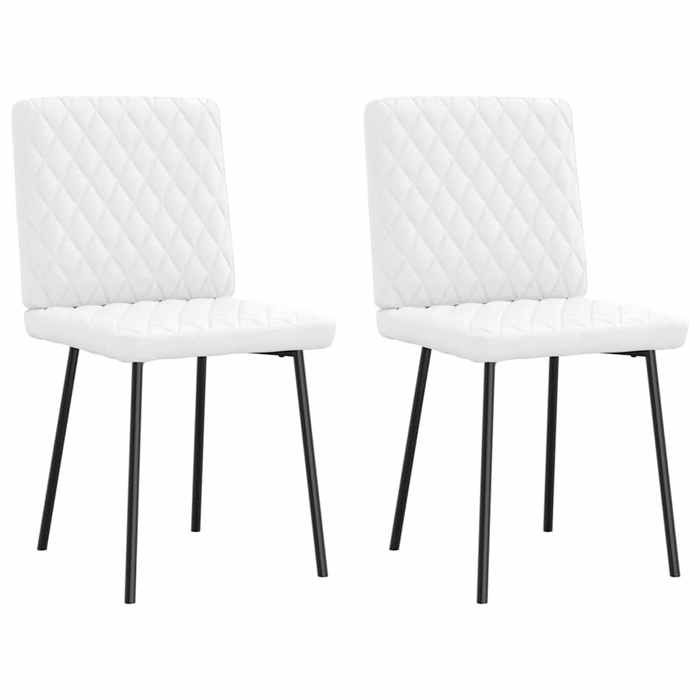 VidaXL Chaises à manger lot de 2 blanc similicuir, chaise, chaise de salon, chaise d'appoint, chaise de cuisine, siège à 4101119