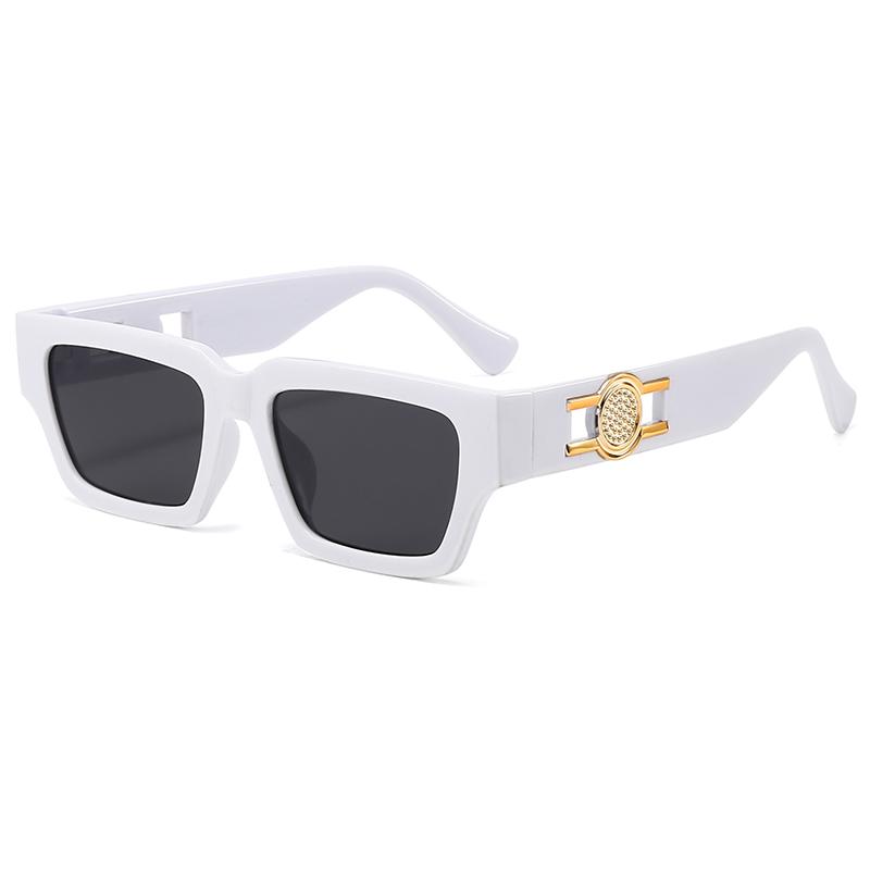 New Fashion Square Frame Sunglasses High-end Summer Anti-ultraviolet Hollow Decorative Temple Sunglasses Men MN5545