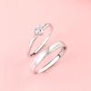 Lifetime Love: Sterling Silver Adjustable Couple's Rings - Perfect for Weddings & Valentine's Day