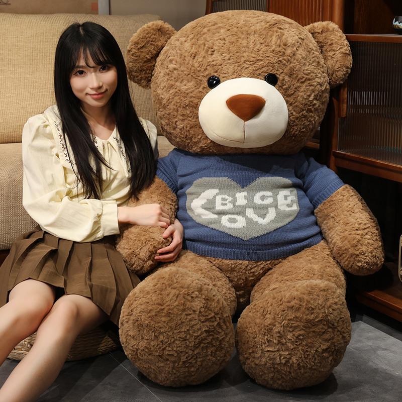 Bekleideter großer Bär Teddybär Puppe Plüschtier Umarmbär Puppe Mädchen Gesellschaft Beruhigungspuppe