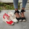 2026 New Plus Size Summer Fashionable High Heel Sandals With Front And Back Tie Band Head Design Casual Shoes Stock Available