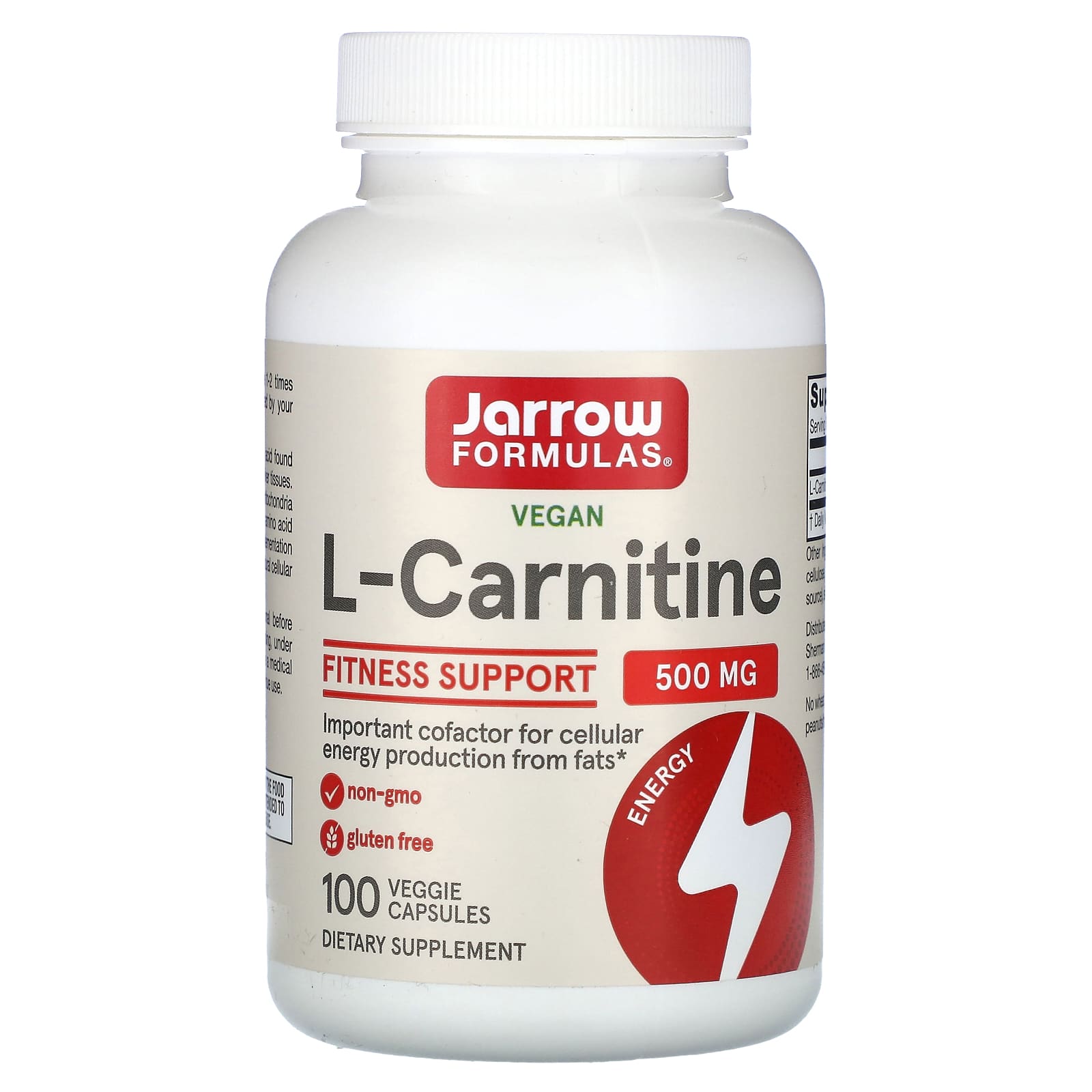 

L-Carnitine, 500Mg, 100 Veggie Caps