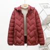 Down Padded Jacket Women's Short Autumn and Winter Lightweight Hooded Padded Jacket Mother Jacket Padded Jacket