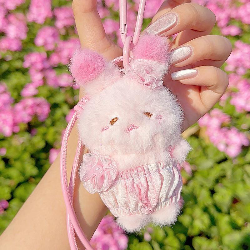 Blossom Bear Cherry Rabbit Cat Plush Keychain Stuffed Doll Toy Gift Pendant