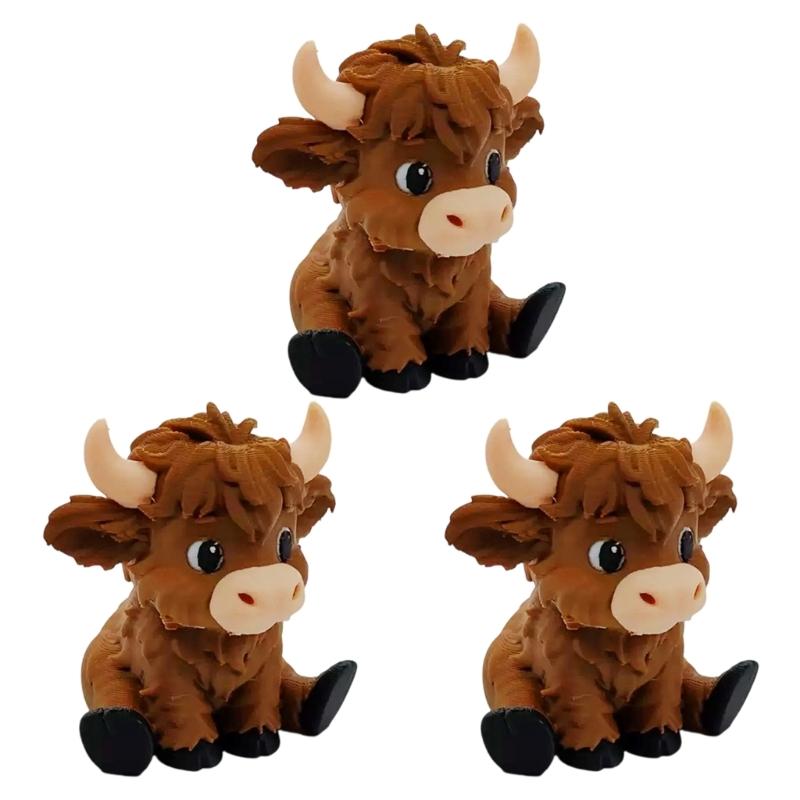 Tier Yak Figur Humorvolles Tier 3D Gedruckte Braune Yak Figur Für Schreibtisch Zuhause Und Auto Innenraum Dekorationen