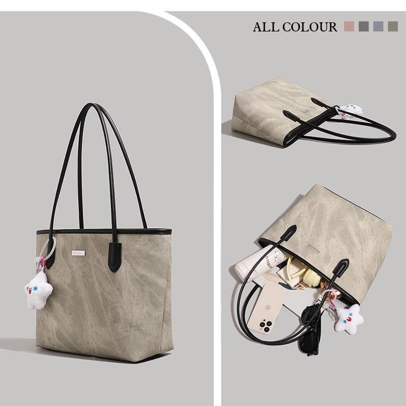 Customized simple commuter tote bag for women 2025 new trendy large-capacity bento bag, student underarm tote bag in class