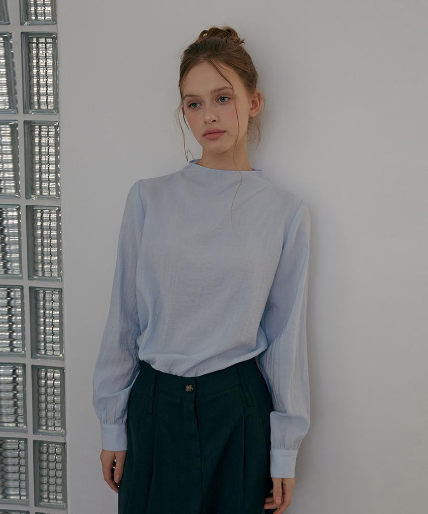 ODER Puff See-Through Blouse - Sky Blue