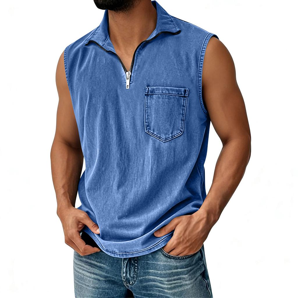 Heren Retro Vest met Halve Rits Heren Casual en Comfortabel Vest