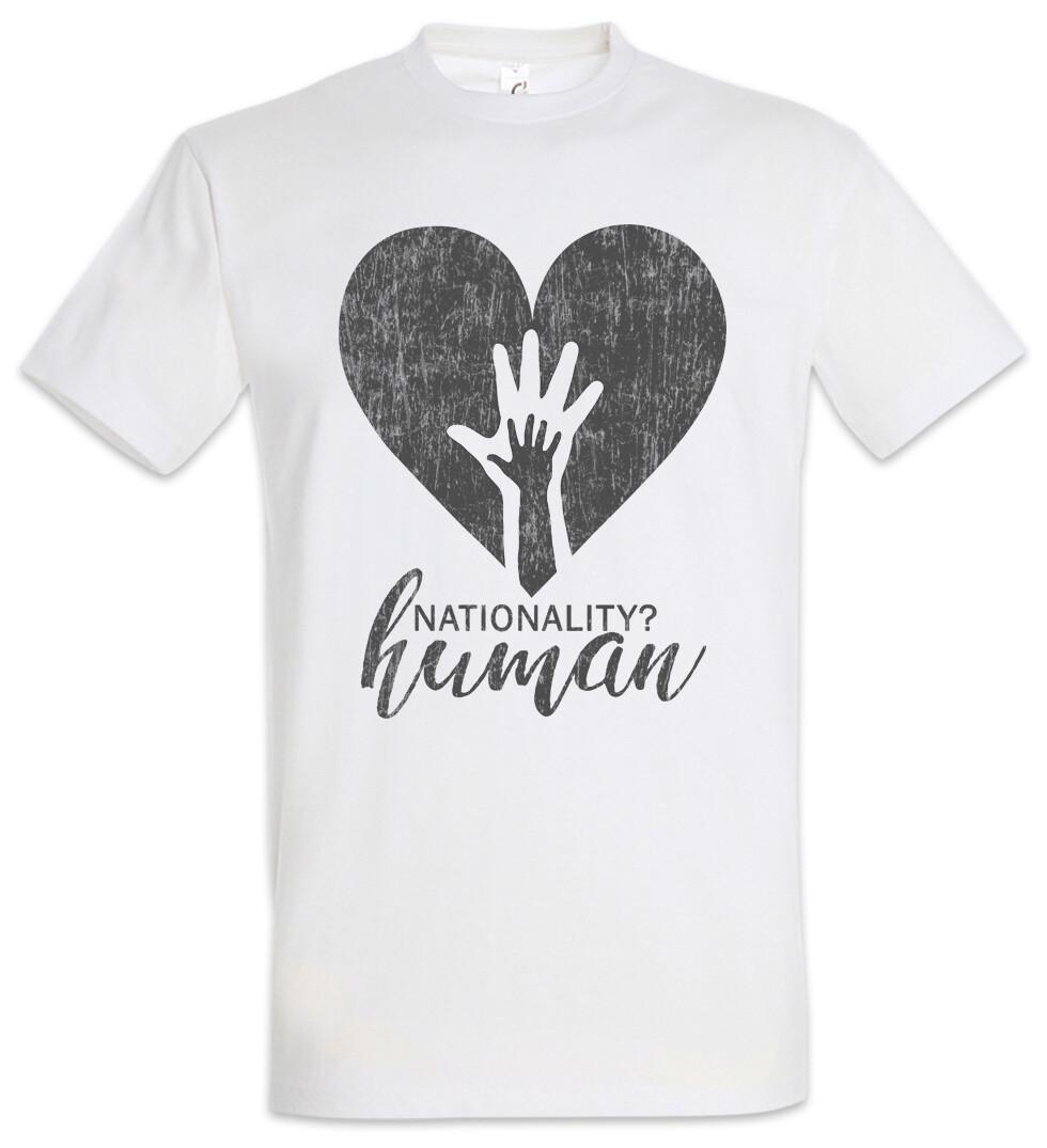 Nationality? Human Mens T-Shirt Socialism Communism Heart Heart Hand Demo Left 4XL