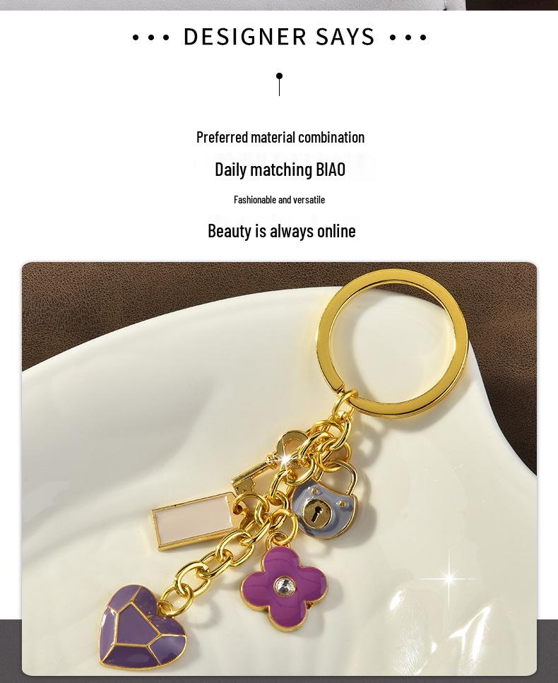 Europäisch-amerikanischer Herz-Schlüsselanhänger, Herzanhänger, Liebes-Taschenanhänger & Auto-Accessoire für Damen