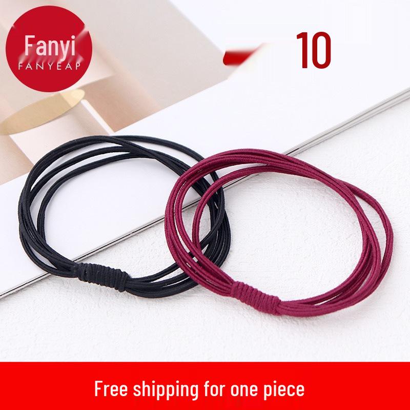 Women's A1V40 Hair Tie Set: Simple One-Piece Ponytail Rope with Free Shipping