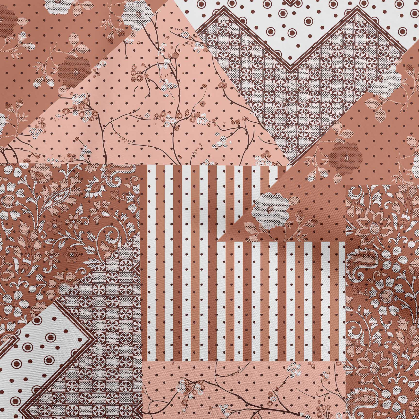 

oneOone Cotton Flex Brown Fabric Floral With Dot Mix Sewing Craft Projects Fabric Prints By Yard 40 Inch 42 Inch Wide - Viscose Chiffon іржі коричневого кольору