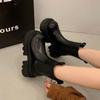 Women S Pu Ankle Boots Round Toe Chunky Heel Casual Martin Boots