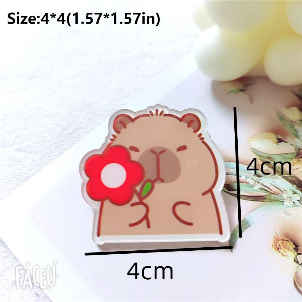 Cartoon Capybara Brooch Animals Cute Bag Pin Fashion Capybara Acrylic Badge