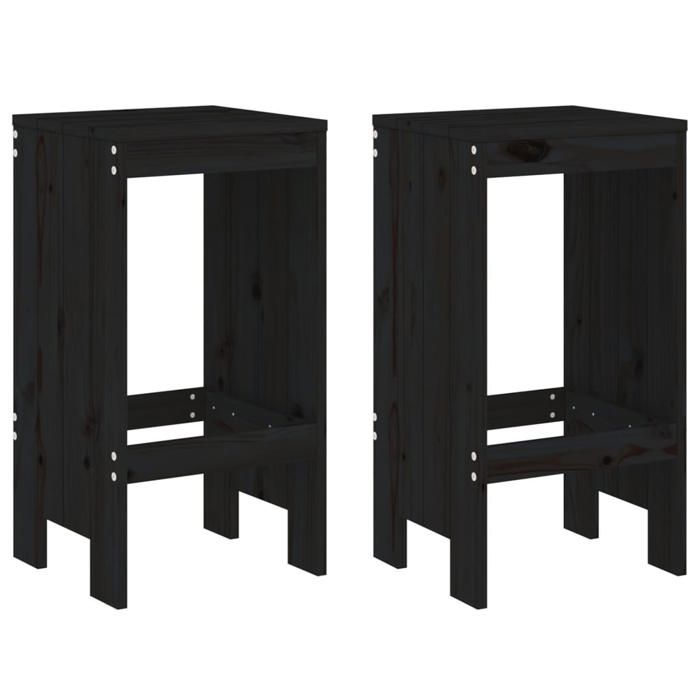 VidaXL 3-piece Garden Bar Set Black Solid Pine Wood, Pub Set, Patio Bar Set, Table Set 3157737