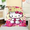 For Kitty, Hearts, FlowersAnime-Themed Flannel Blanket, Glam Style, Digital Print, All-Season Comfort, Tear-Resistant, Knitted Craftsmanship
