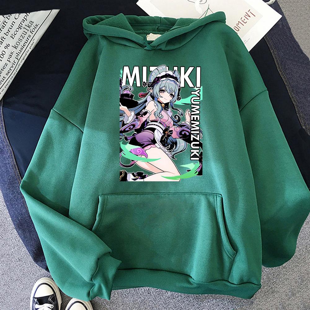 Mizuki Genshin Impact Hoodie Hot Women Aesthetic Graphic Anime Hoodies Unisex Autumn Winter Cartoon Casual Pullovers Sweatshirts