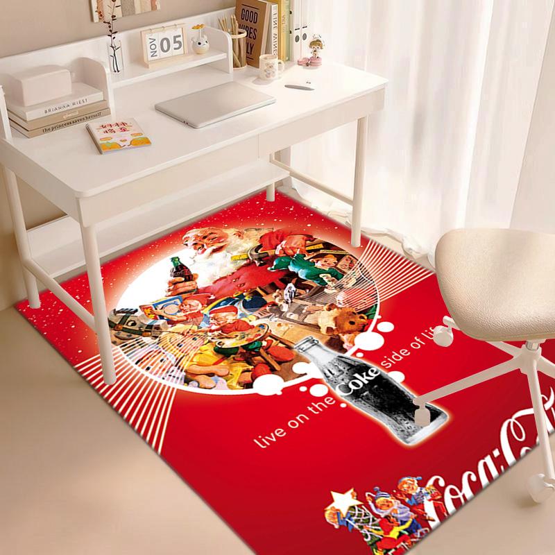 Christmas Gift Halloween Themed Cola Beverage Coca Cola Carpet Is Suitable for Living Room and Bedroom Doormats Office Balcony Decorative Carpet V26