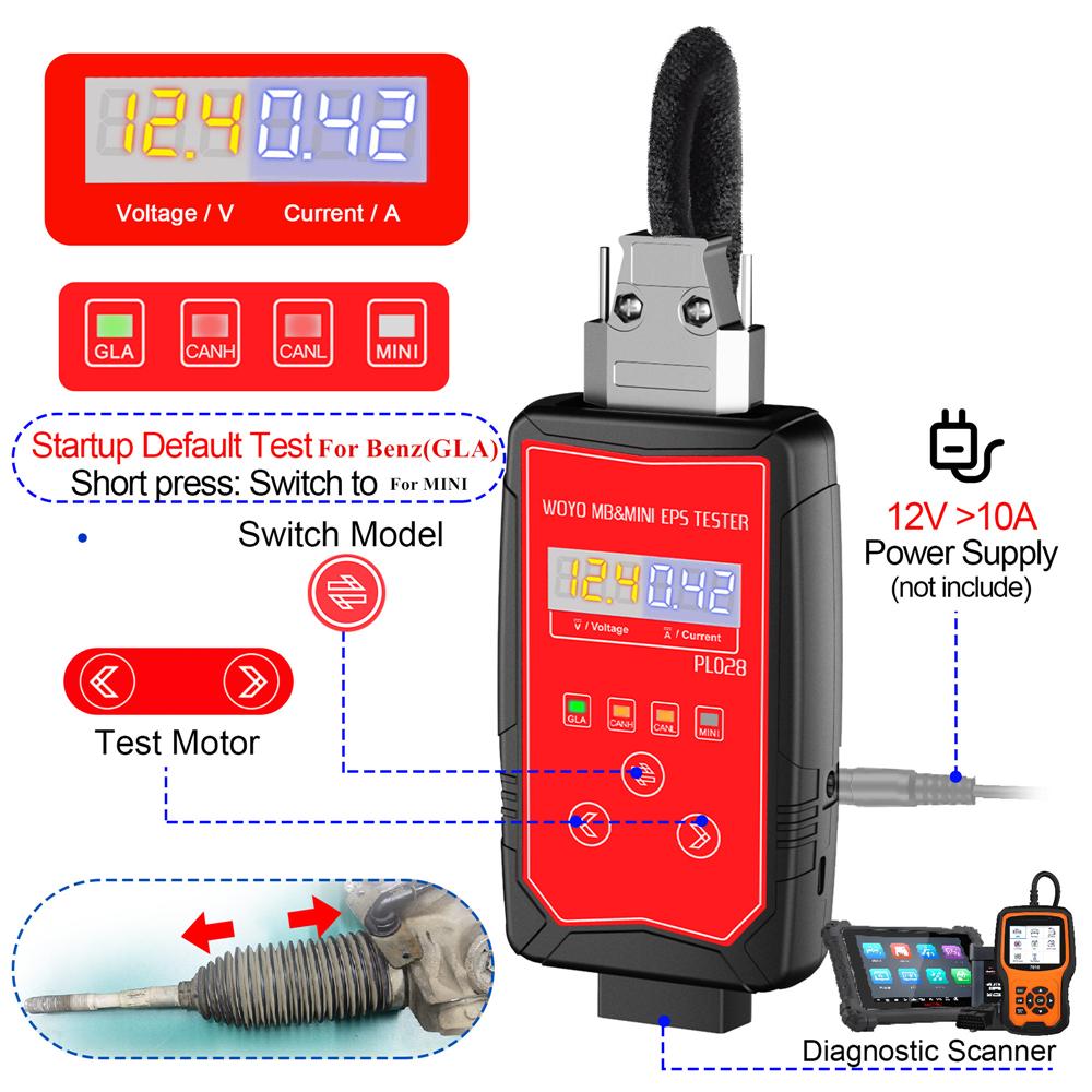 PL028 Steering Wheel EPS Tester For Benz & For Mini Automotive Diagnostic Tool