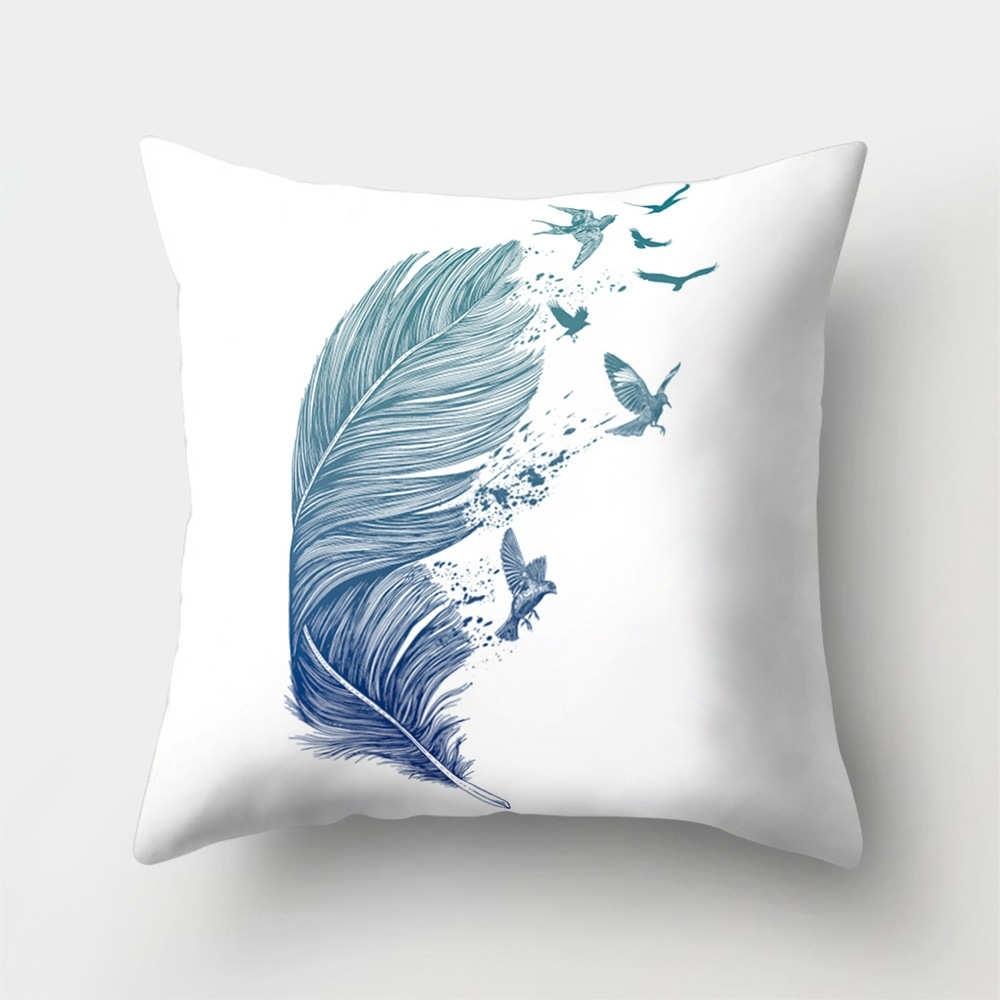 feather print throw pillows