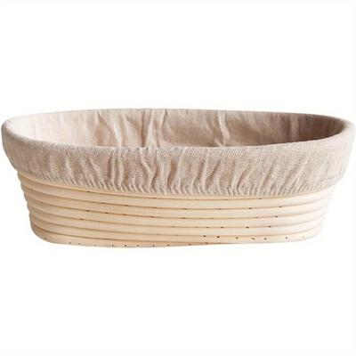Bread Basket-Sourdough Proofing Basket-Proofing Basket-9.8 Inch Oval Proofing Bowl with Liner for Home Baker Baking Tool Kits (Oval)