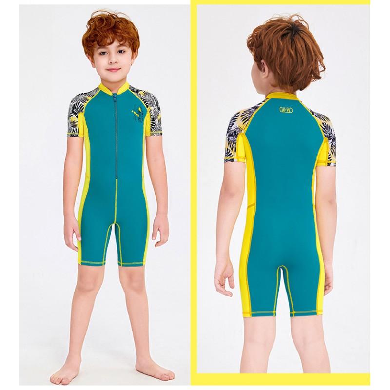 Children's Swimsuit Boys One-piece Short-sleeved Swimming Trunks Sun-proof Quick-drying Breathable Comfortable Snorkeling Surfing