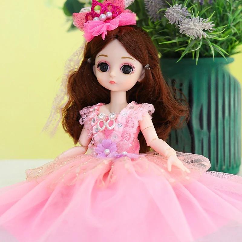 30cm 1/6 BJD Princess Doll Dress Up with Clothes Shoes 20 Joints Movable Cute Sweet Face Child Girl Birthday Gift Kids Doll Toy