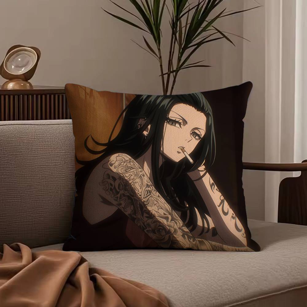 T-Tokyo r-Revengers Anime Pillow Case Anti-dustmite Pillowcase Invisible zipper silky short plush Sofa cushion cover