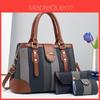 Fashion Color Blocked Woven Texture Women Casual Handbag Wallet Card Bag Set For Daily Use And Street Style