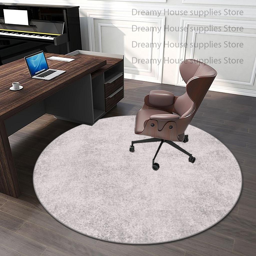 Solid Color Office Tables Chair Mat Simple Style Living Room Study Easy Clean Non-slip Round Rug Bedroom Patio Floor Carpet Mats