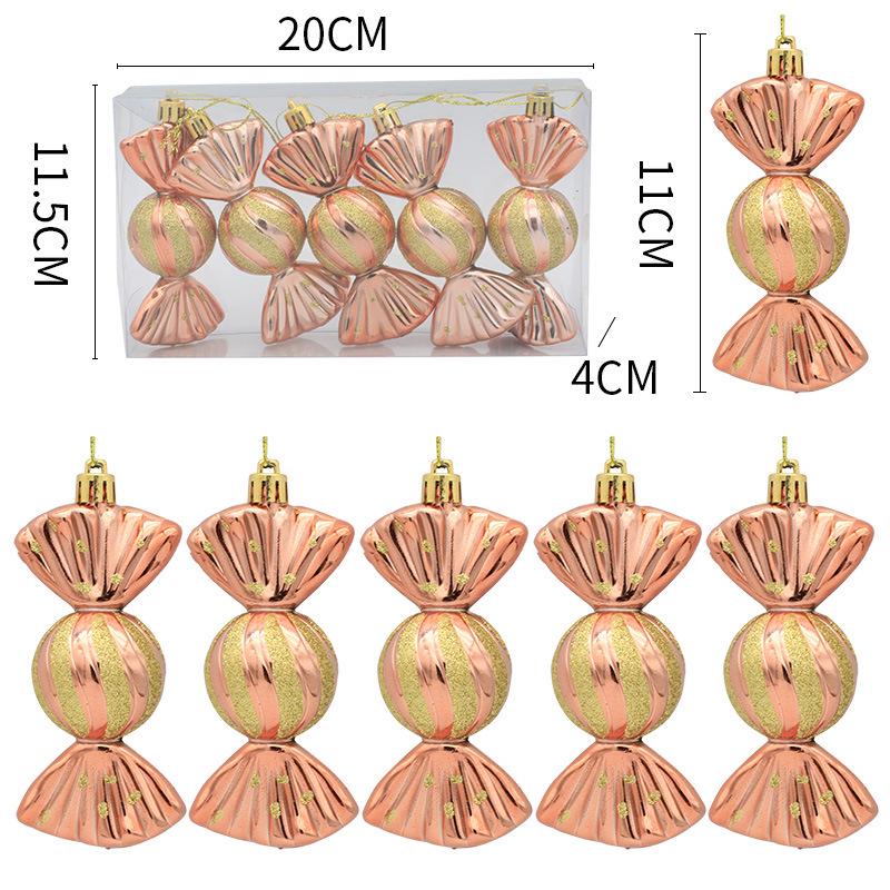 Christmas Electroplated Candy Gift Box and Ornament Set, Colorful 5-Piece Collection