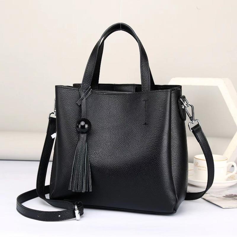 Genuine Leather Women's Bag Crossbody Bag Quality Premium Handbag Handbag Shoulder Fashion Cowhide Bucket Bag