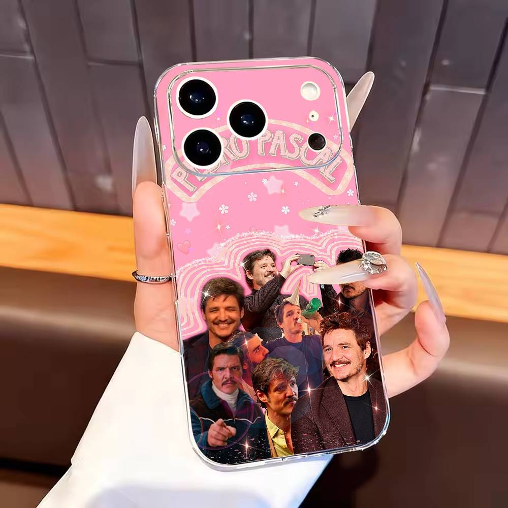 Pedro Pascal Phone Case For iPhone17,16,15,14,13,12,11 Plus,Pro Max Soft Transparent Cover