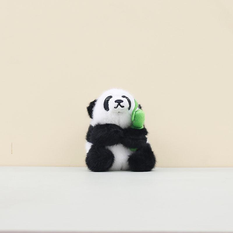 Cute Bamboo Panda Plush Toy Keychain Adorable Stuffed Animal Doll For Bags