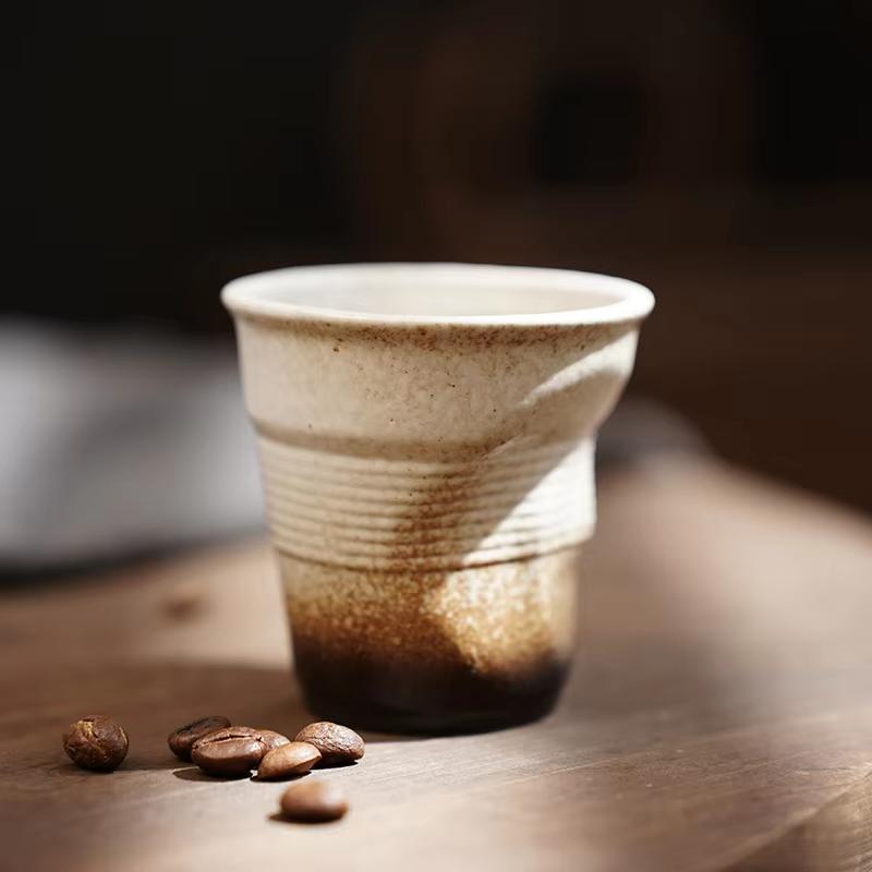90ml INS Irregular Ceramic Mug Hand-pinch Coffee Cup Mugs Funny Glass Drinking Glasses Kawaii Cup Dessert Plate Mugs Coffee Cup 1pc