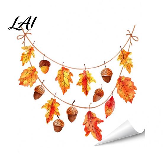 Autumn Window Clings Maple Leaf Pinecone Scarecrow Pumpkin Static Clings Waterproof PVC Seasonal Party Supplies Glass Stickers Removable Decals for